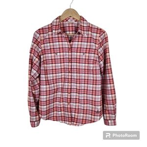 Orvis Pink Purple Plaid Button Down Shirt Top Sz S